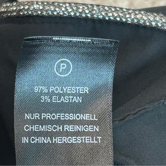 Rachel Zoe black satin effect crystal rhinestone trim crop top & trouser set 12 - Picture 7 of 16